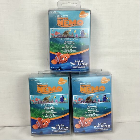 3 Lot Disney Pixar Finding Nemo Removable 5” X 15’ Pre-Pasted Accent Border - Picture 2 of 4